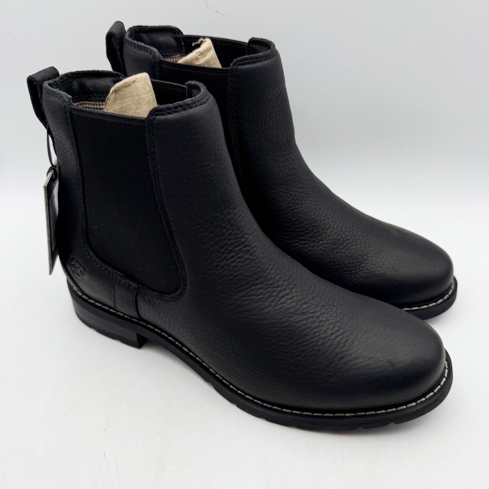 Ariat Womens Wexford Chelsea Boots US 7.5 B Black Leather Waterproof NWOB