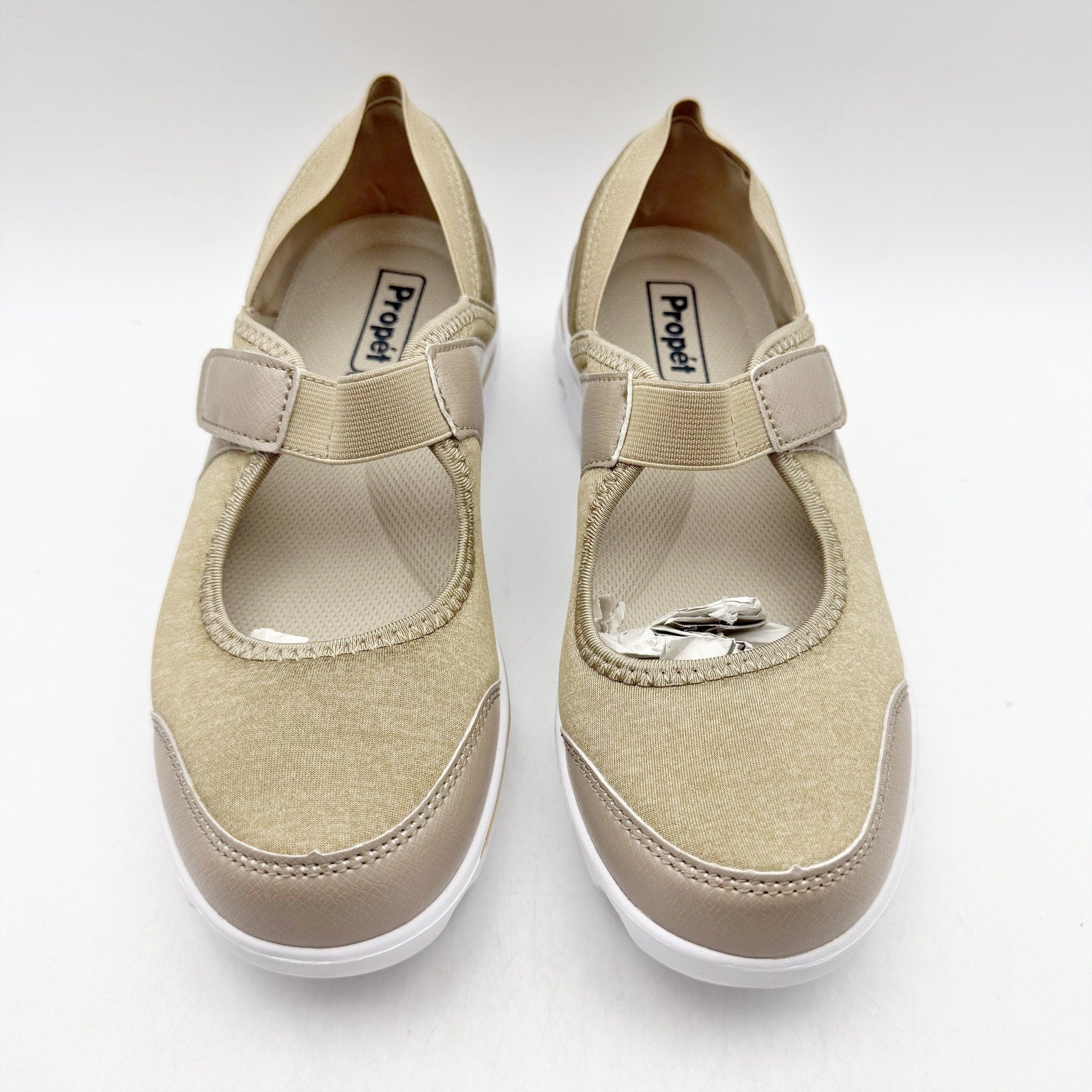 Propet Womens Onalee Mary Jane Shoes US 7 Narrow Beige Casual Flats Diabetic NIB