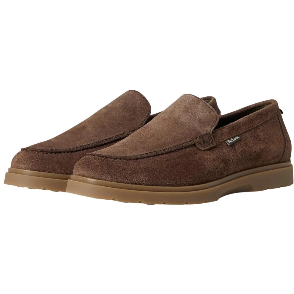 Barbour Mens Carty Loafer US 12 EU 45 Brown Suede Slip On NIB
