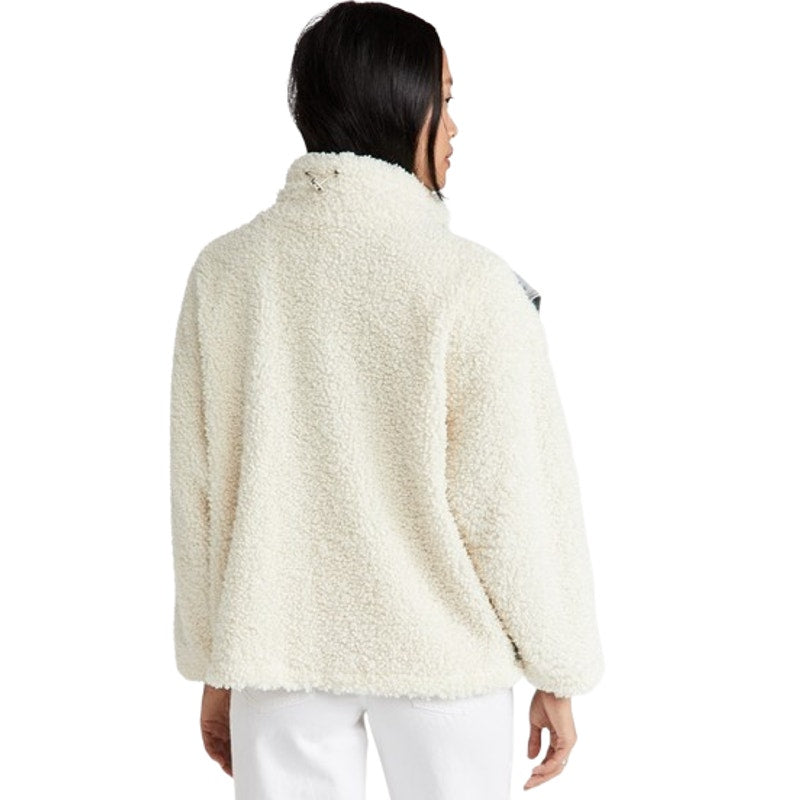 BLANKNYC Womens Denim & Faux Shearling Trucker Jacket XS Cream Blue Bear Hug NWT
