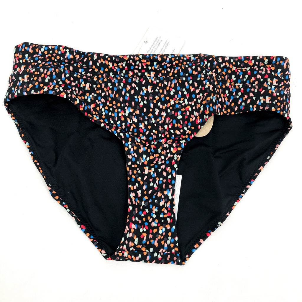 PRANA Women's Summer Wave Banded Bikini Bottoms XS Black Alotta Dots NWT