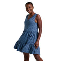 TOAD & CO Women's Marley Tiered Tank Dress Medium Blue Floral Tonal Print NWT