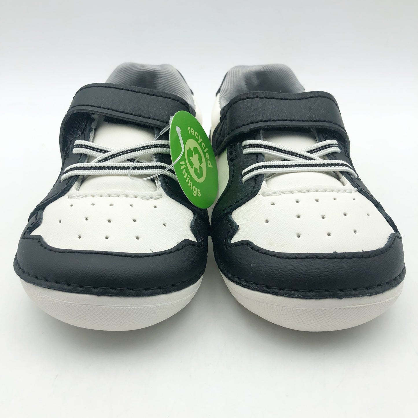 Stride Rite Boys SM Waverly Sneakers Size 4.5 Wide Toddler Shoes Black White NIB