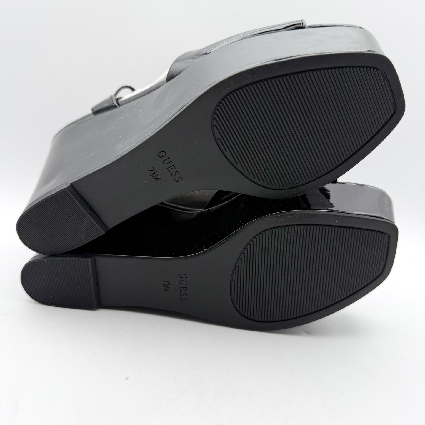 Guess Womens Zione Wedge Sandals US 7.5 M EU 38 Vegan Leather NIB