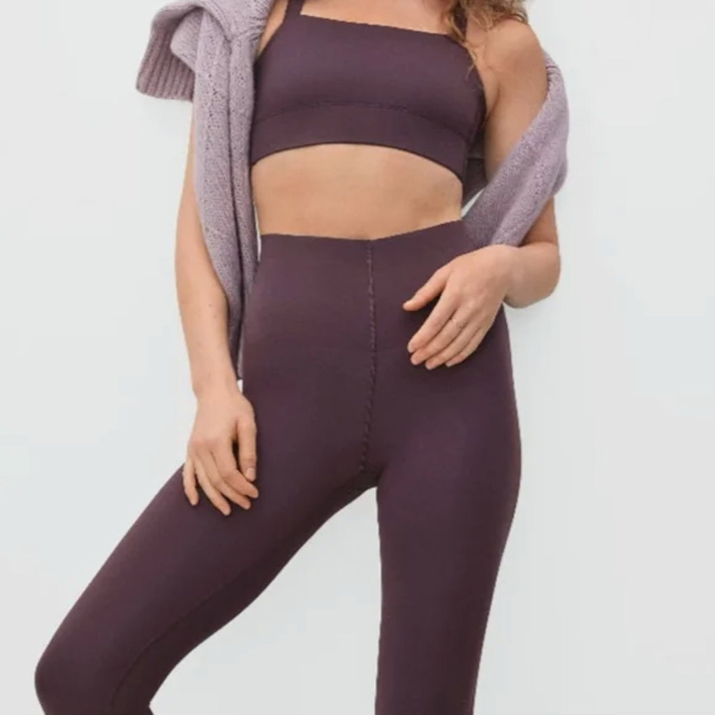 Everlane Womens The Perform Sculpt Legging Small Purple High Waist Eggplant NWT