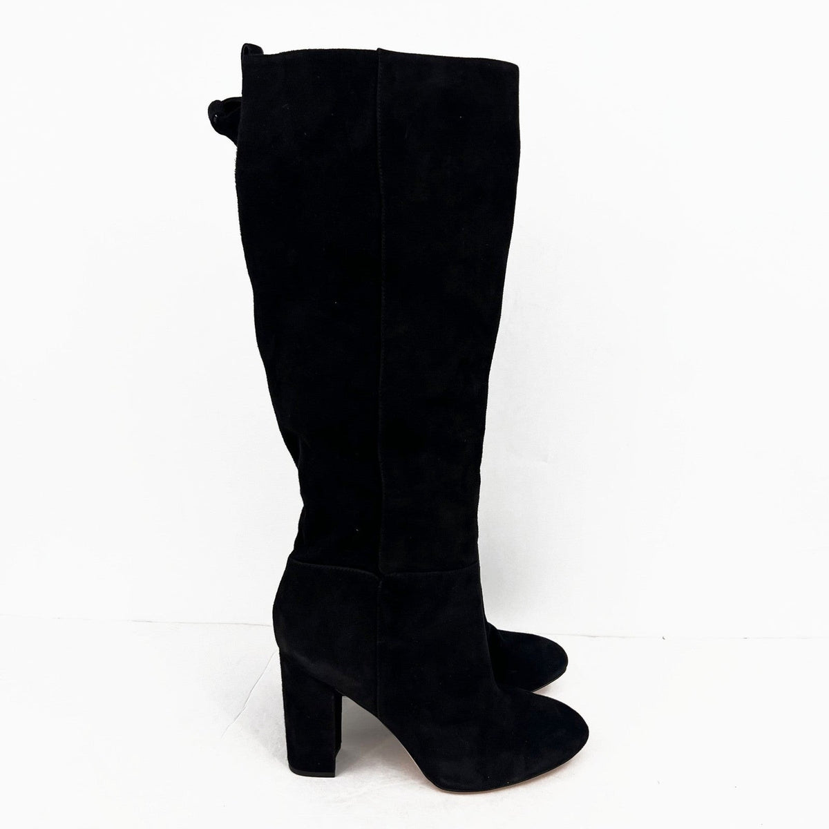 Sam Edelman Womens Caprice Heeled Knee High Boots Size 9 EU 39 Black Suede NWOB