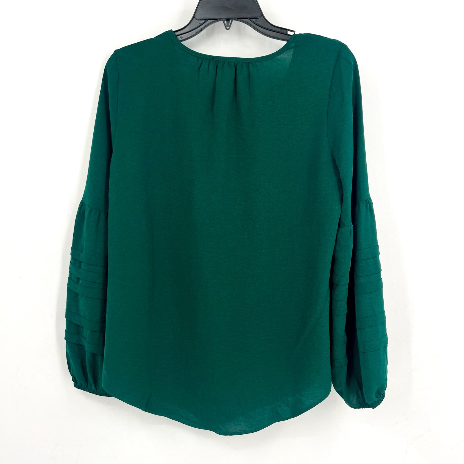 FORTUNE + IVY Womens Boho Top Small Hunter Green Tiered Sleeve NWOT