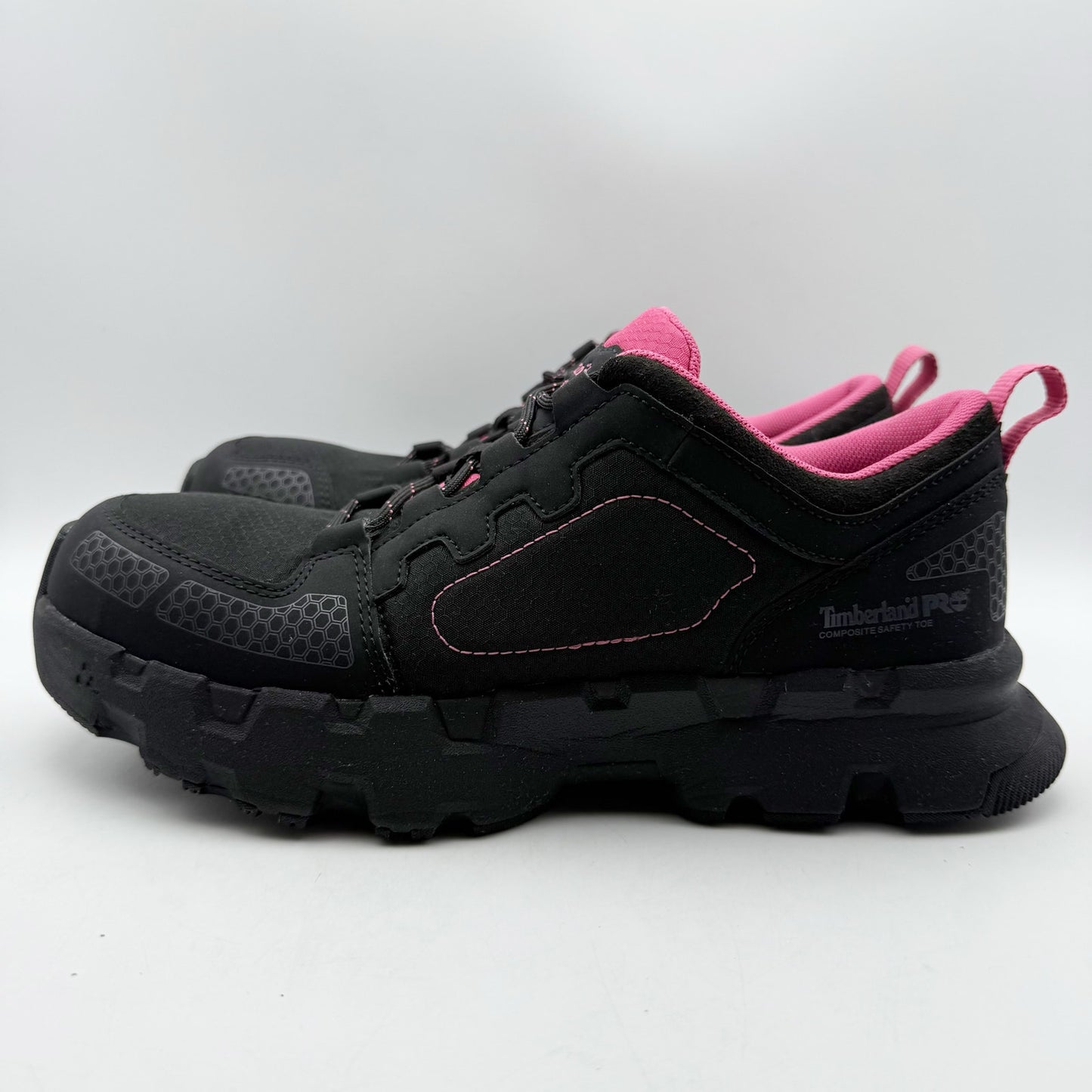 Timberland Pro Womens Powertrain EV CT Work Sneakers US 10 M Black Pink NIB