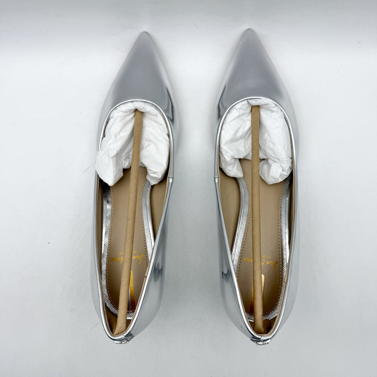 Sam Edelman Womens Dori Pumps Size 9.5 M EU 40.5 Silver Leather Heels NIB