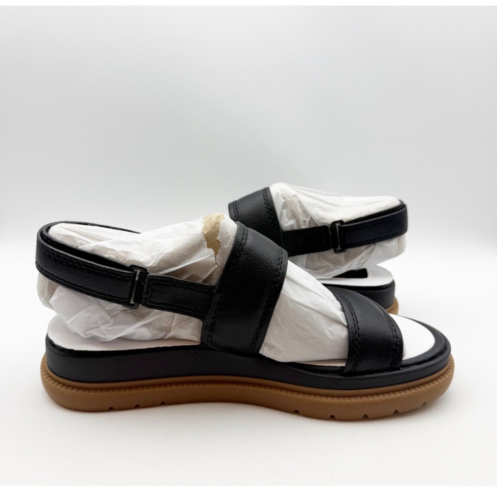 Naturalizer Womens Attract Platform Sandals Size 9 EU 40 Black Slingback NIB