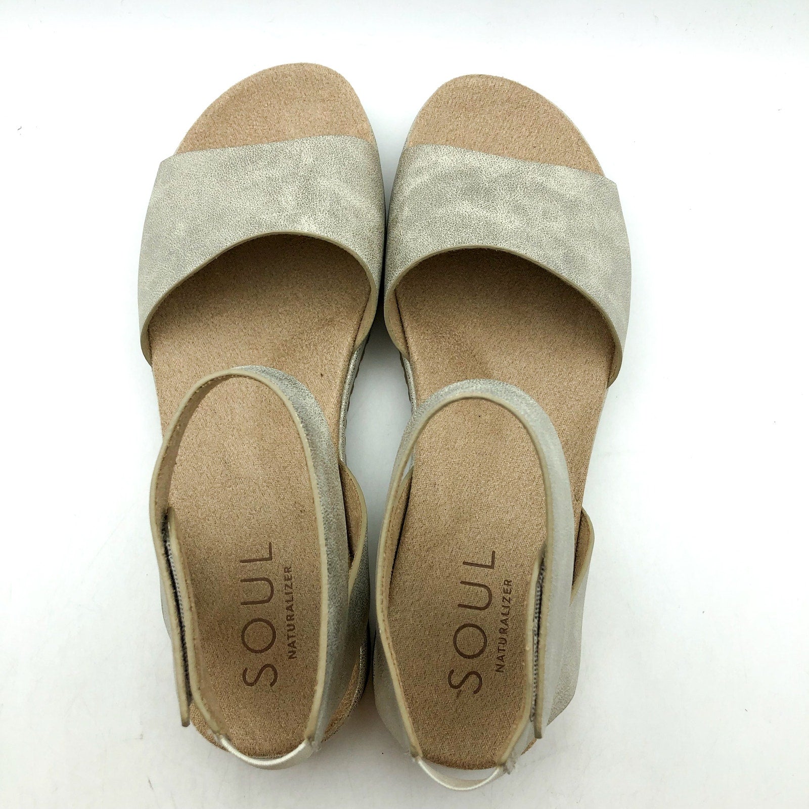 Soul Naturalizer Womens Deara Platform Flat Sandals 9.5 WIDE Gold Leather NIB