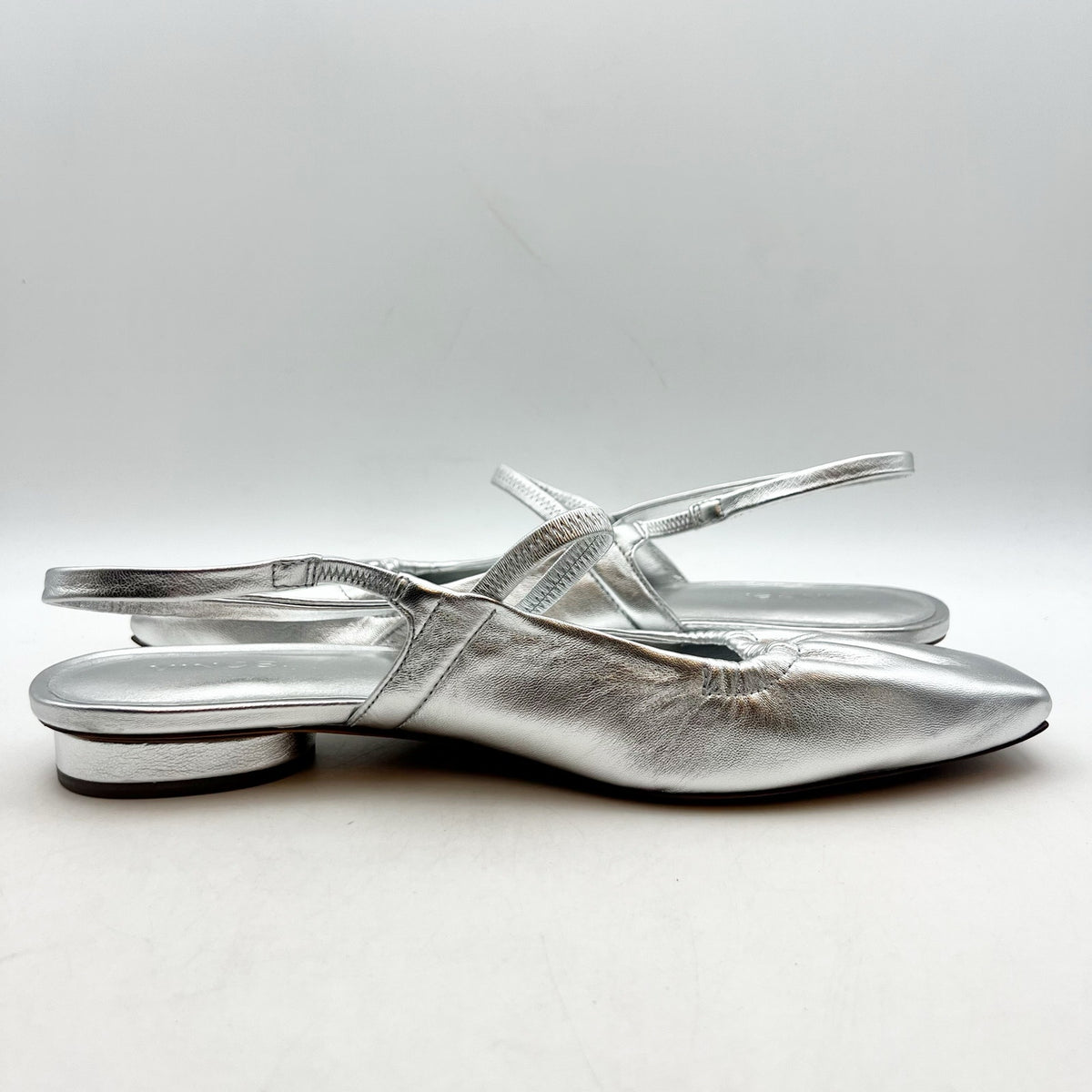 VINCE. Womens Venice Flats US 9.5  EU 40.5 Warm Silver Leather Slip On NIB