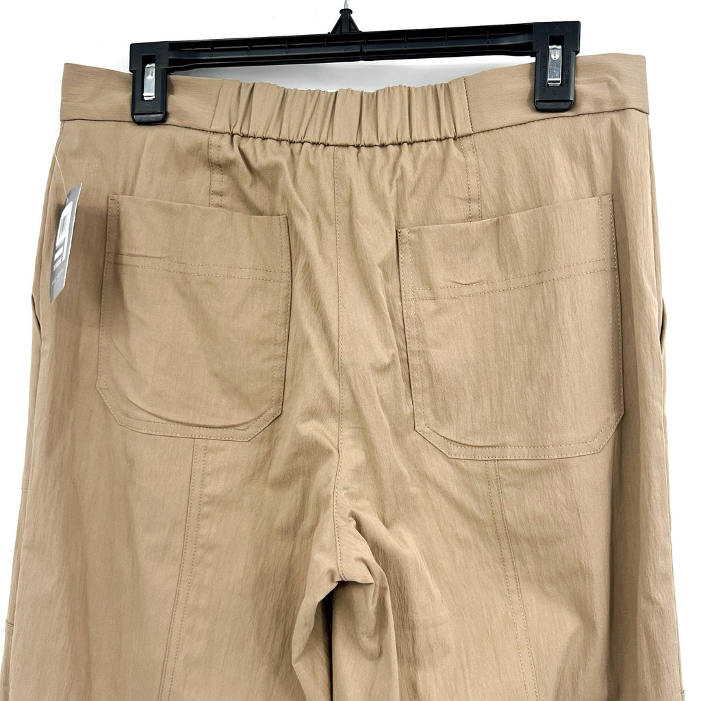 ELLIOT LAUREN Womens Wide Leg Crop Pants Size 8 Tan Driftwood Elastic Waist NWT