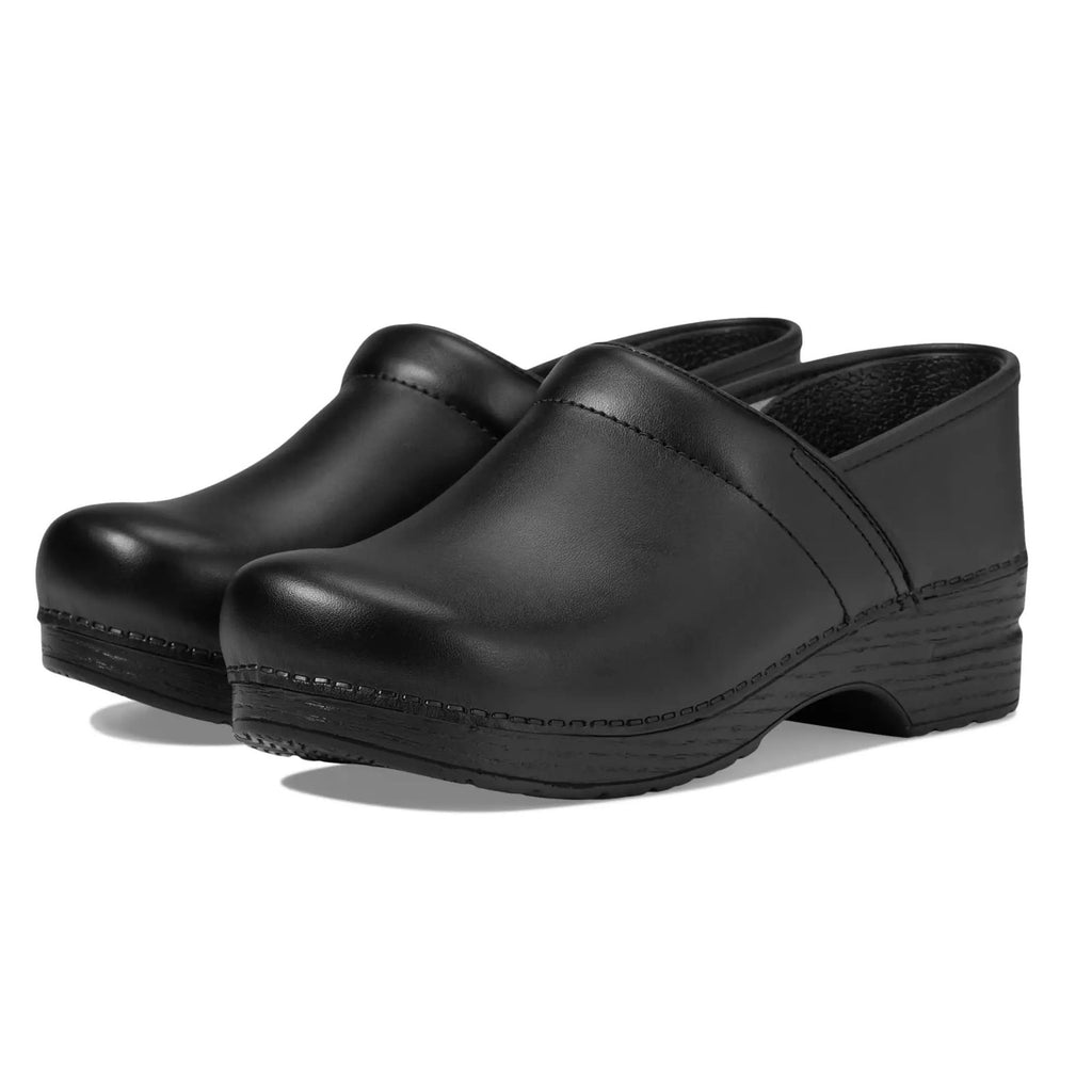 Dansko Womens Professional Clogs EU 41 US 11 Wide Black Box Leather Slip On NWOB