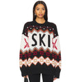 SHOW ME YOUR MUMU Women's Ski in Sweater Medium Black White Red Knit NWT