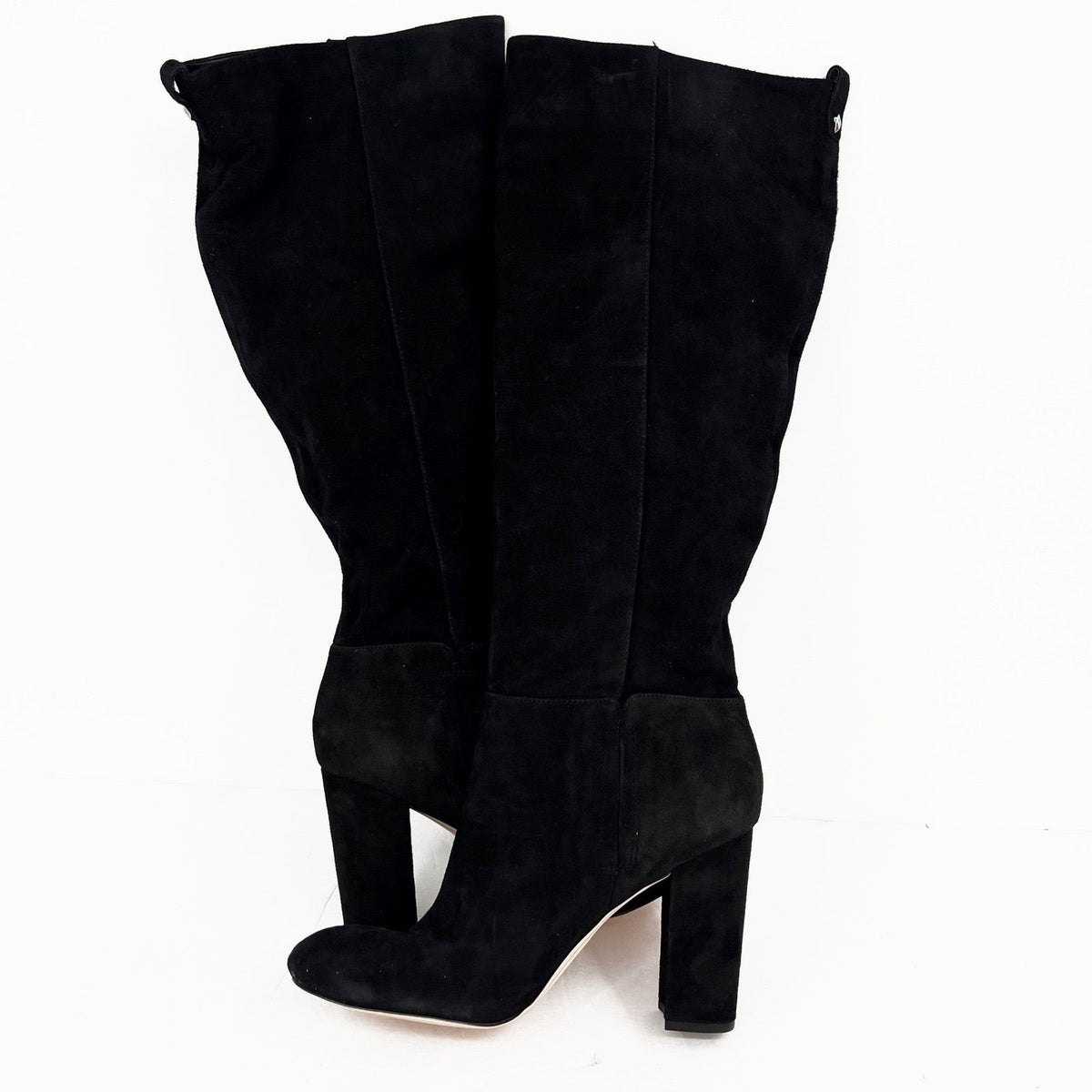 Sam Edelman Womens Caprice Heeled Knee High Boots Size 9 EU 39 Black Suede NWOB