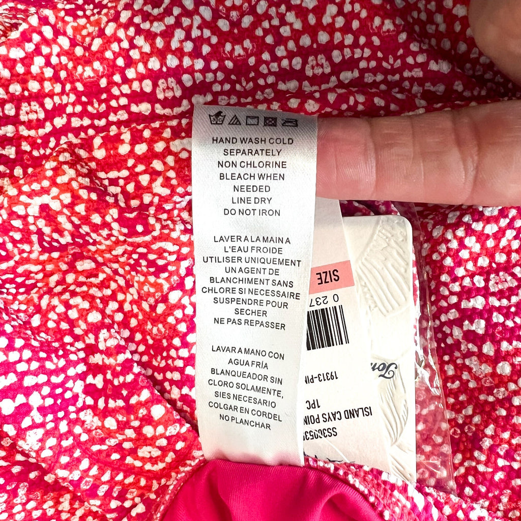 TOMMY BAHAMA Island Cays Point Bandeau One Piece Swimsuit Size 10 Pink Maui NWT