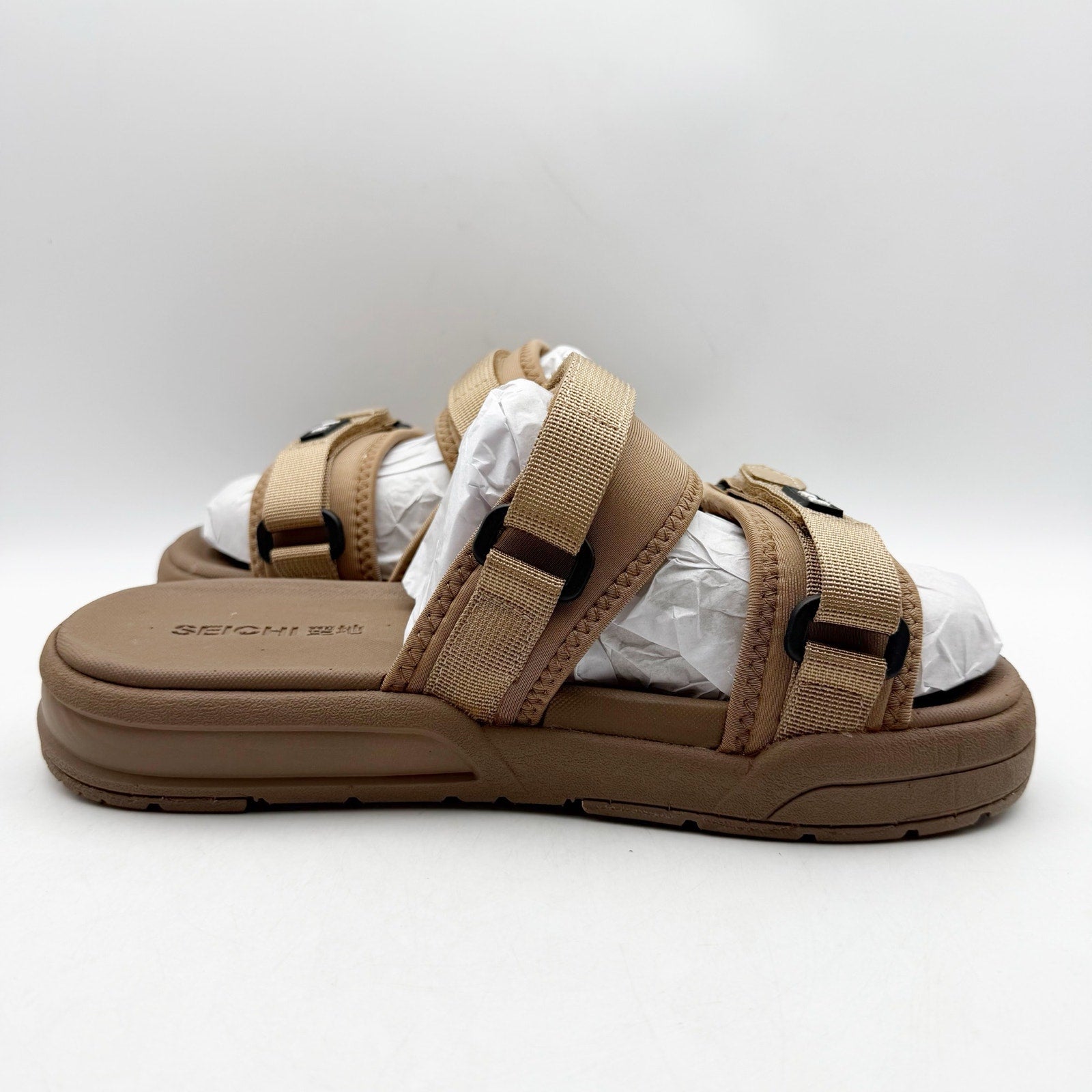 SEICHI Mens Sandoru Ichi Slide Sandals Size 11 EU 44 Mocha Brown NIB