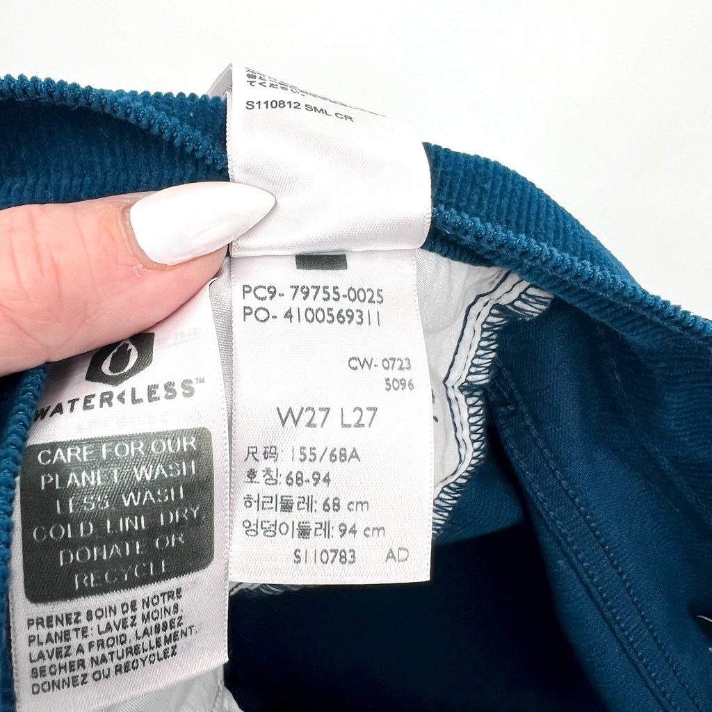 LEVI'S Women's Ribcage Ankle Corduroy Pants 27x27 US 4 Blue Straight  NWT