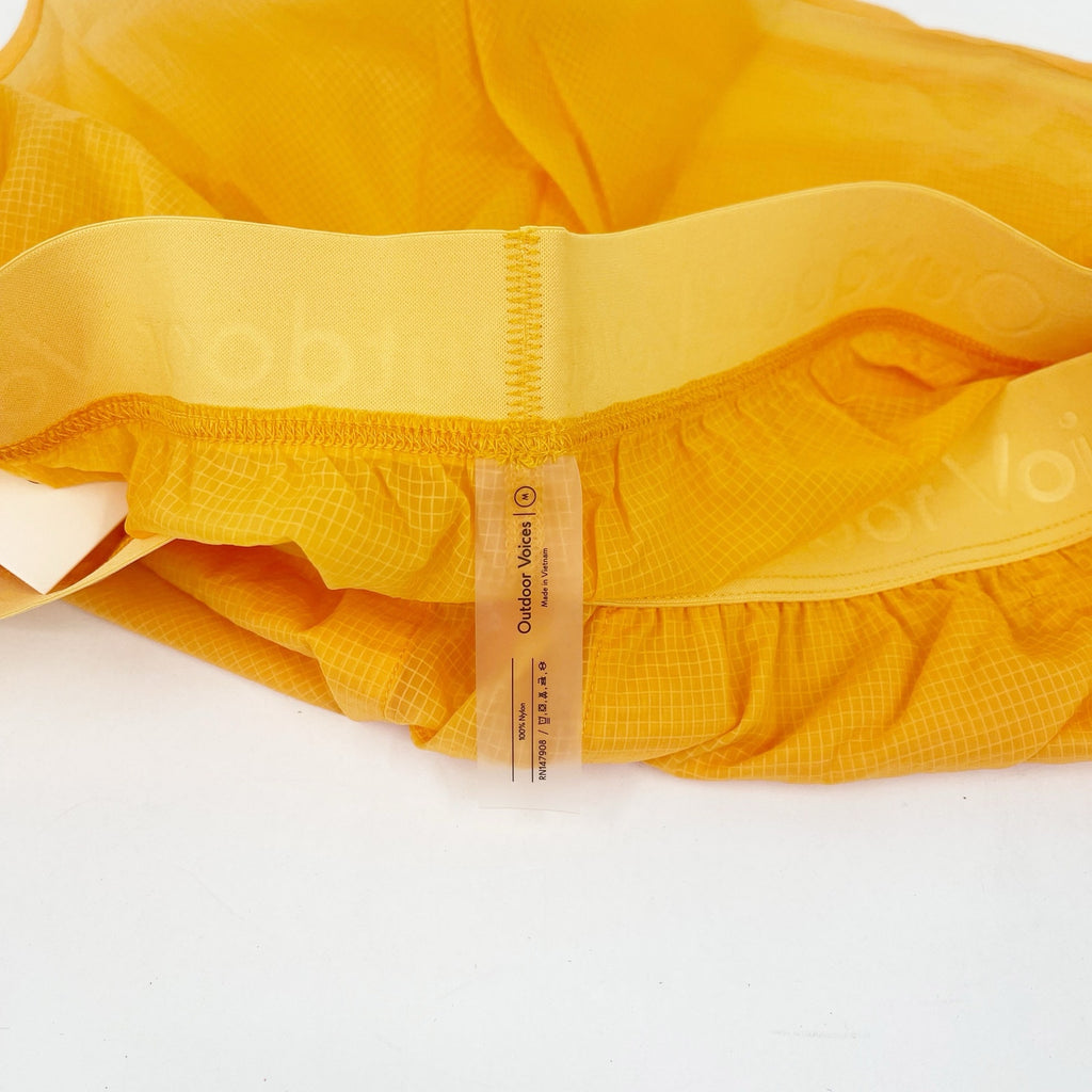 OUTDOOR VOICES Women's BreakLite 4" Shorts Medium Mango Yellow Lightweight NWT