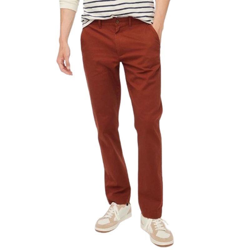 J.CREW Men's Straight-Fit Flex Chino Pants 32x30 Bricked Red Stretch H3186 NWOT