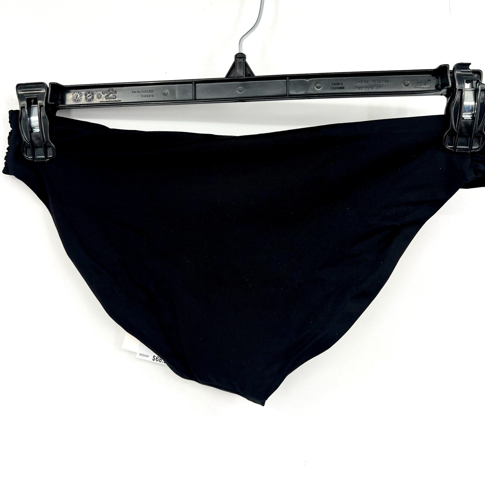 BECCA Women's Muse Side Ruched Bikini Bottoms Small Black Hipster NWT