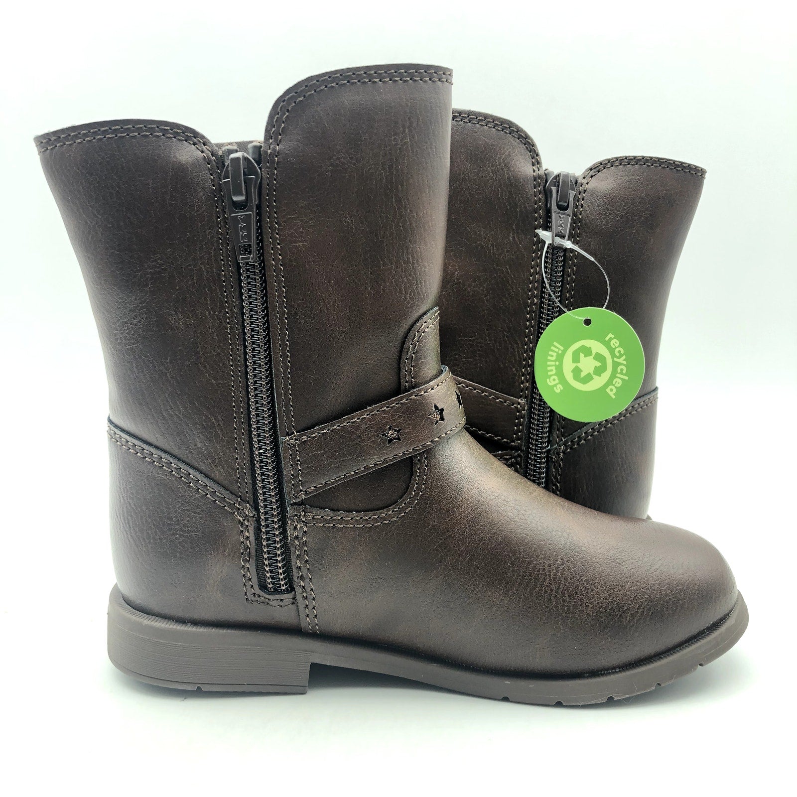 Stride Rite Girls SR Lizz Boots Size 10 Toddler Shoes Brown Faux Leather NIB