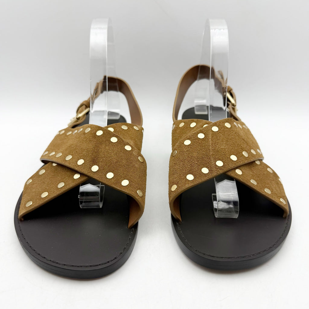 Madewell Womens Tuley Crossband Sandals US 9.5 M EU 39.5 Brown Leather NIB