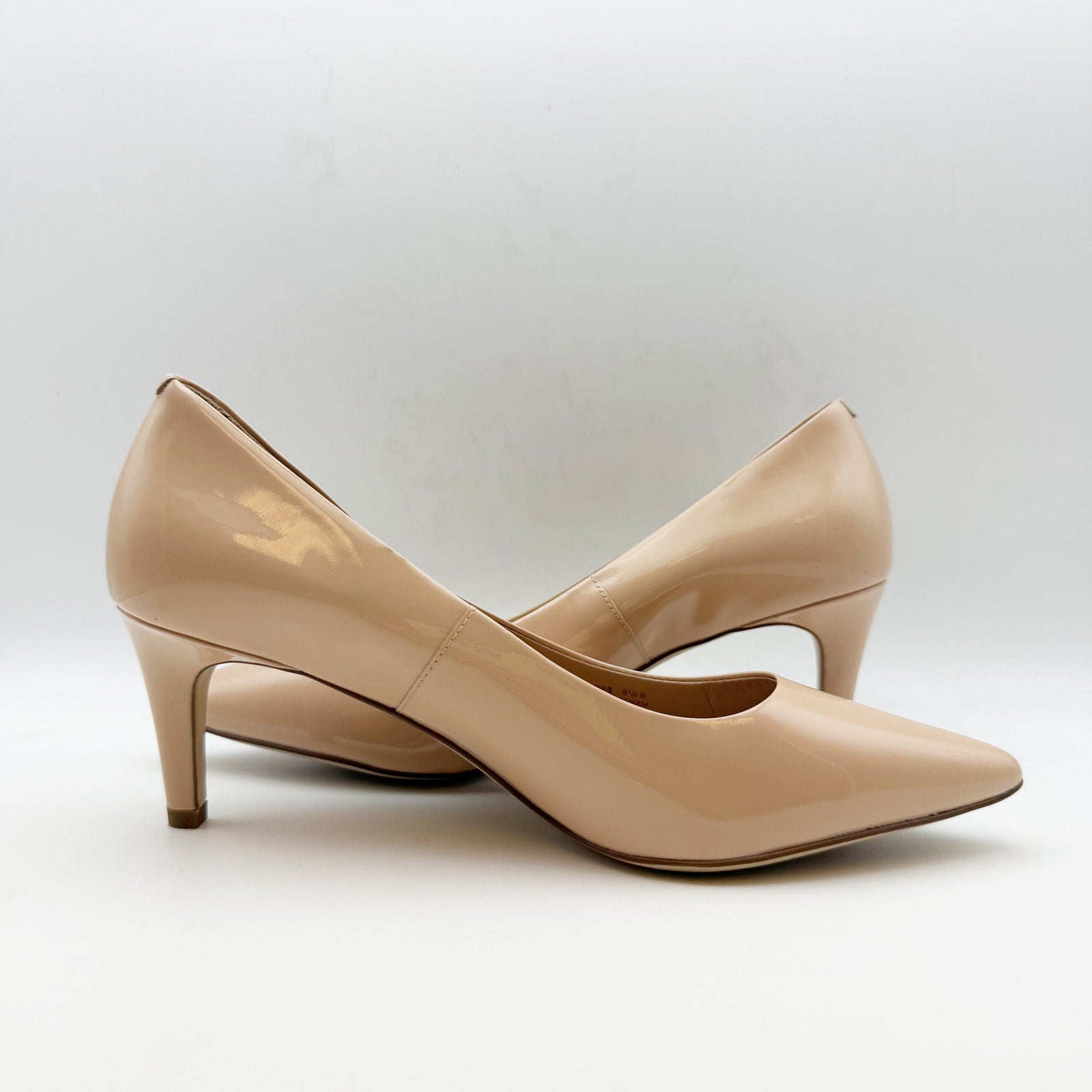 Cole Haan Womens Vandam Pumps US 9.5 Tan Brush Patent Leather 65mm NWOB