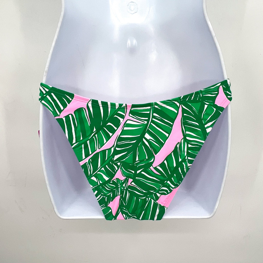 LILLY PULITZER Pico High Cut Bikini Bottom Size 0 Pink Green Lets Go Bananas NWT
