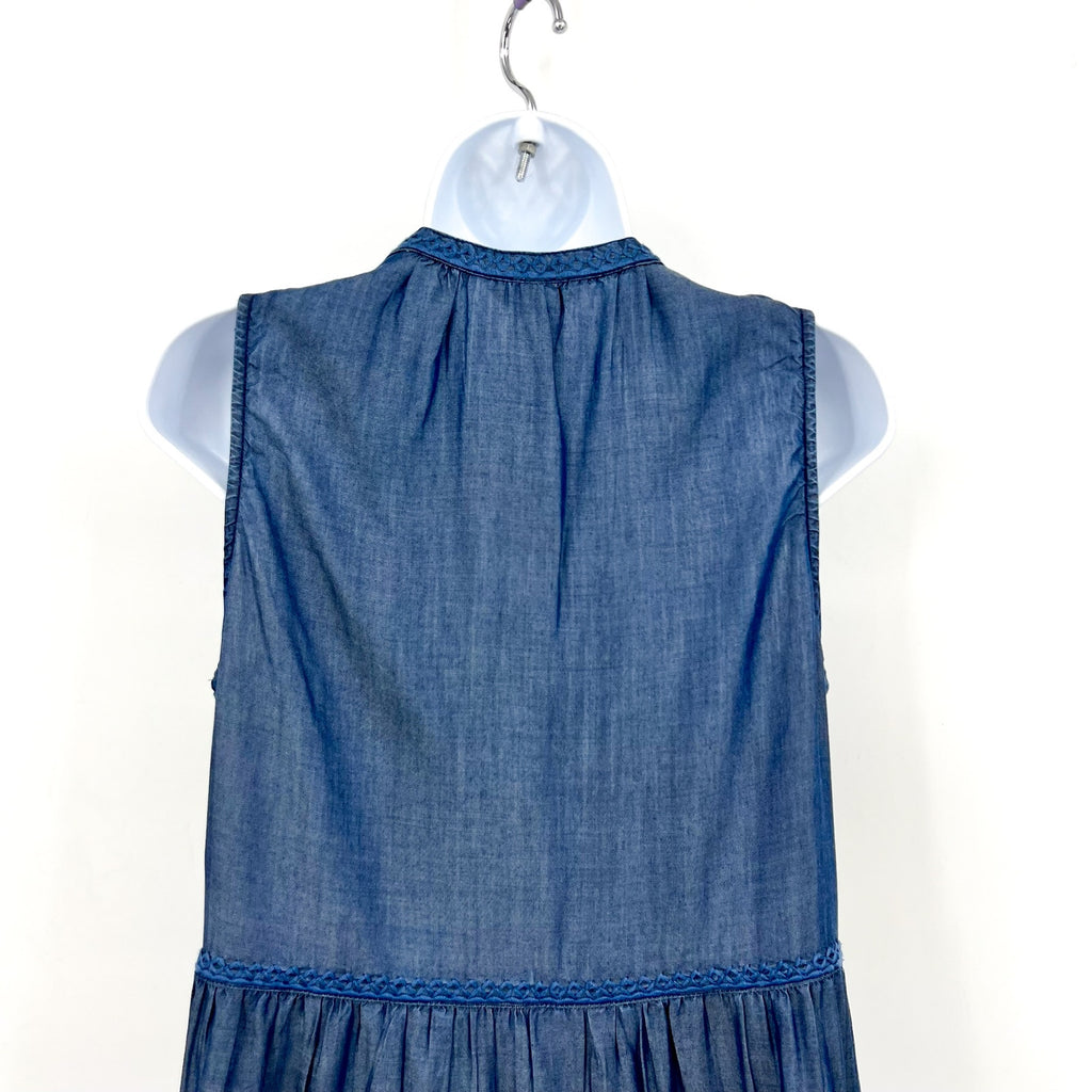 TOMMY BAHAMA Women's Chambray Coverup Dress Medium Blue Split-Neck NWT