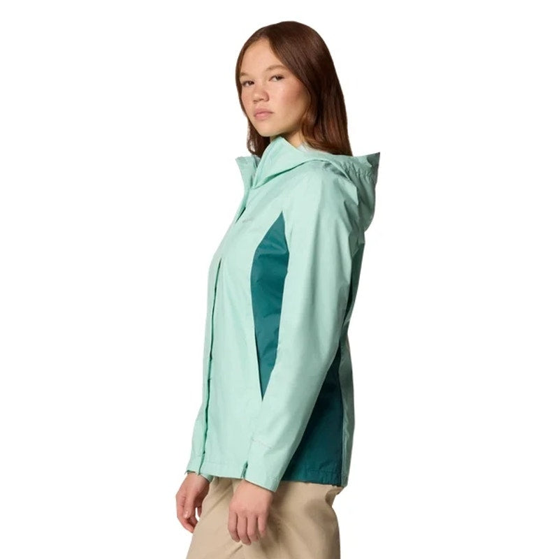COLUMBIA Women's Arcadia II Rain Parka Jacket Medium Green Spry River NWT