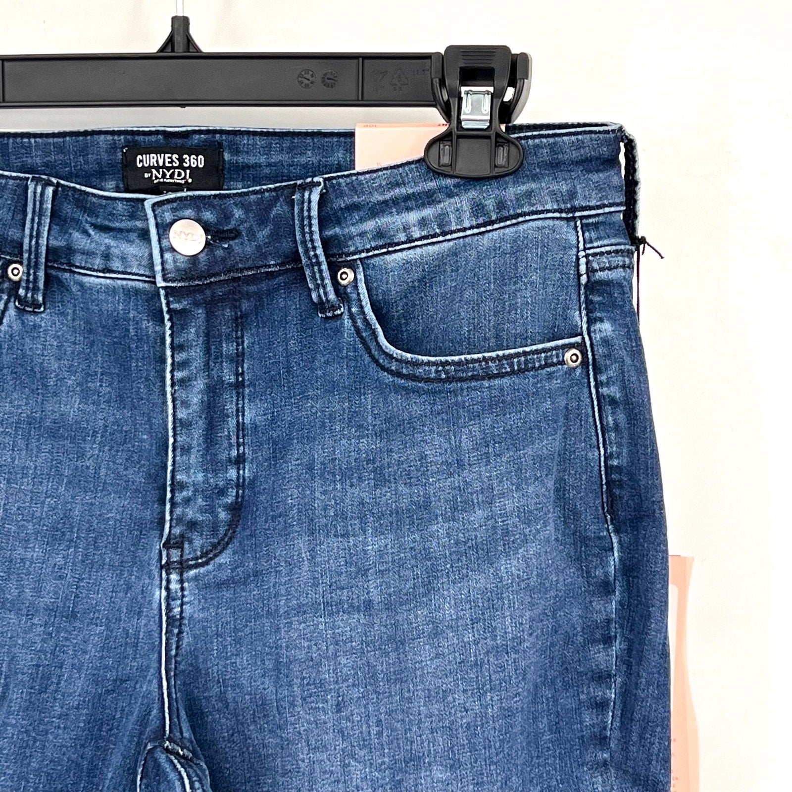 NYDJ Curves 360 Womens Slim Straight Crop Jeans 10 PETITE Caliente Blue NWT