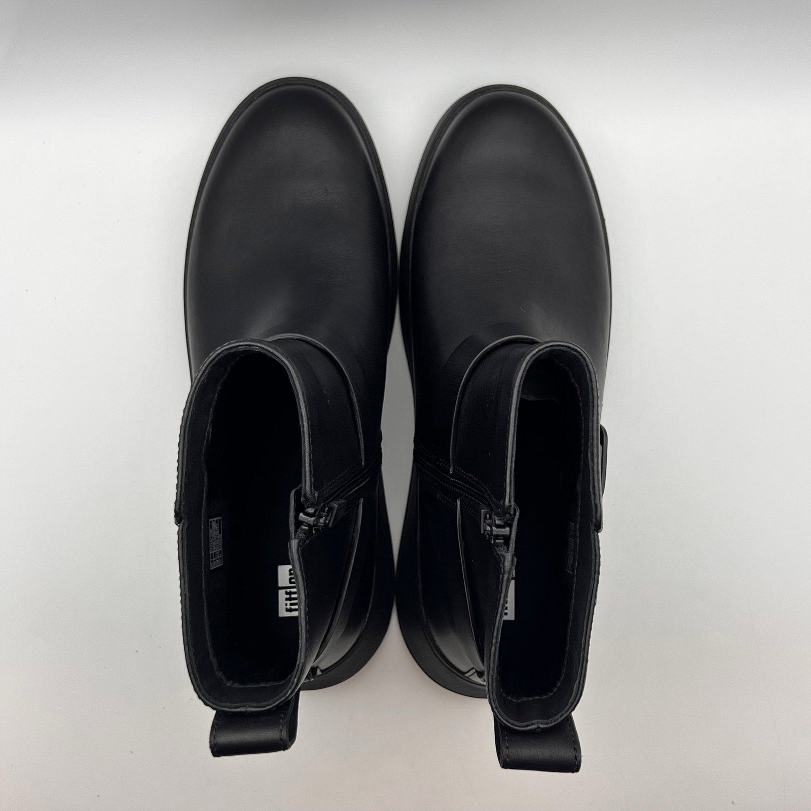 FitFlop Womens F-Mode Folded-Knot Flatform Boots Size 9 Black Leather NWOB