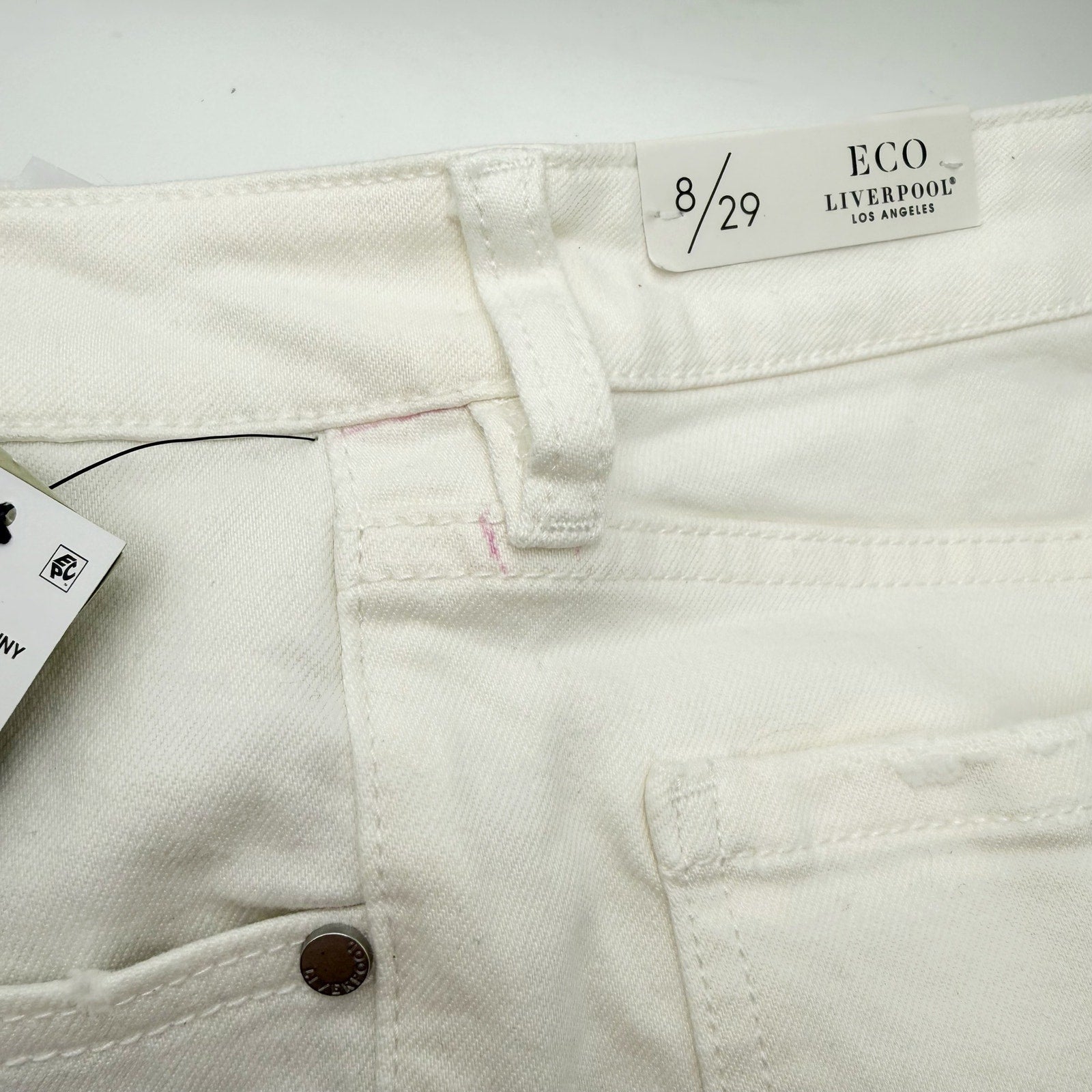 LIVERPOOL Liv Non-Skinny Skinny Jeans in Bone White Size 8/29 Stretch Denim NWT
