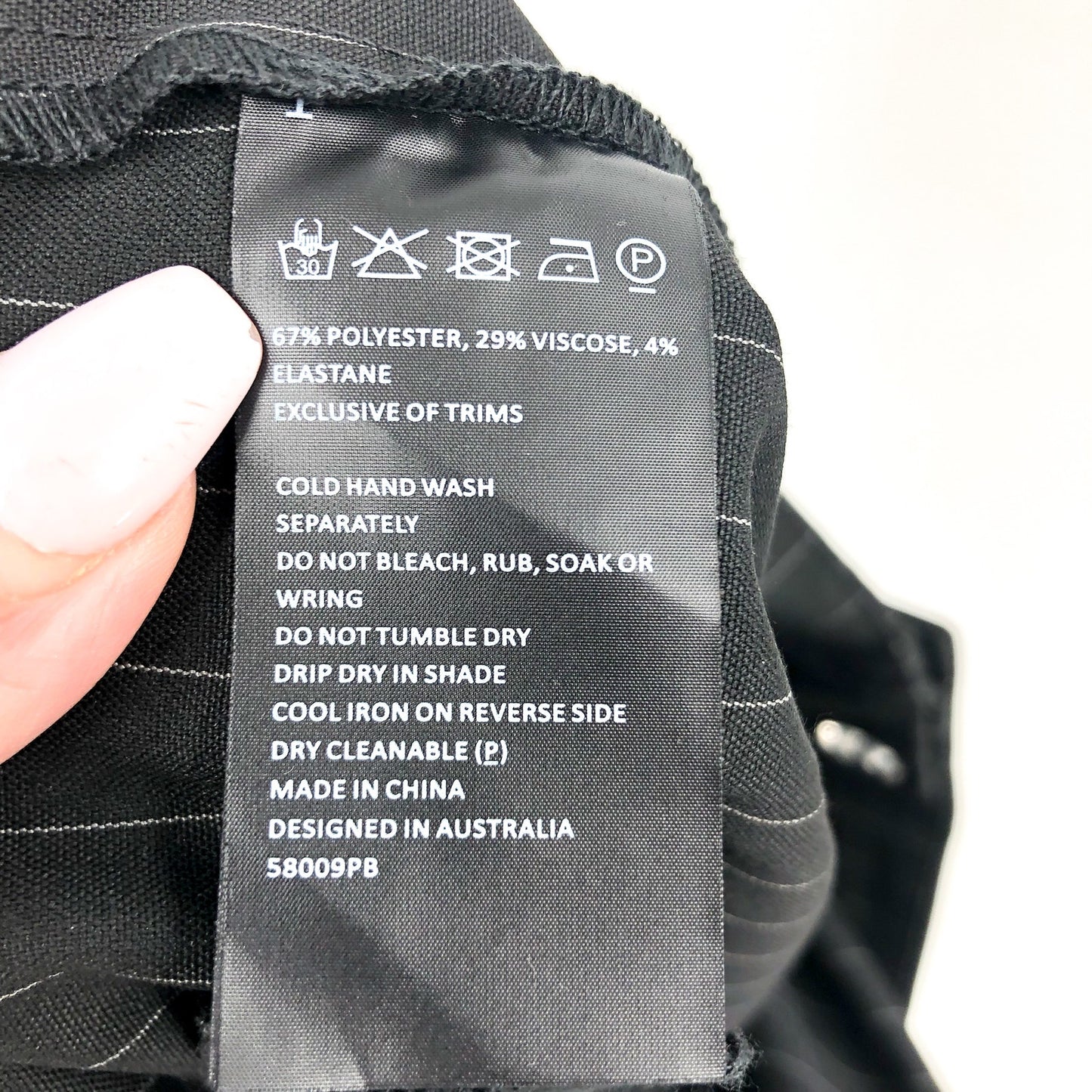 BARDOT Women's Pinstripe Wide Leg Pants US 8 Large Black High Rise NWT