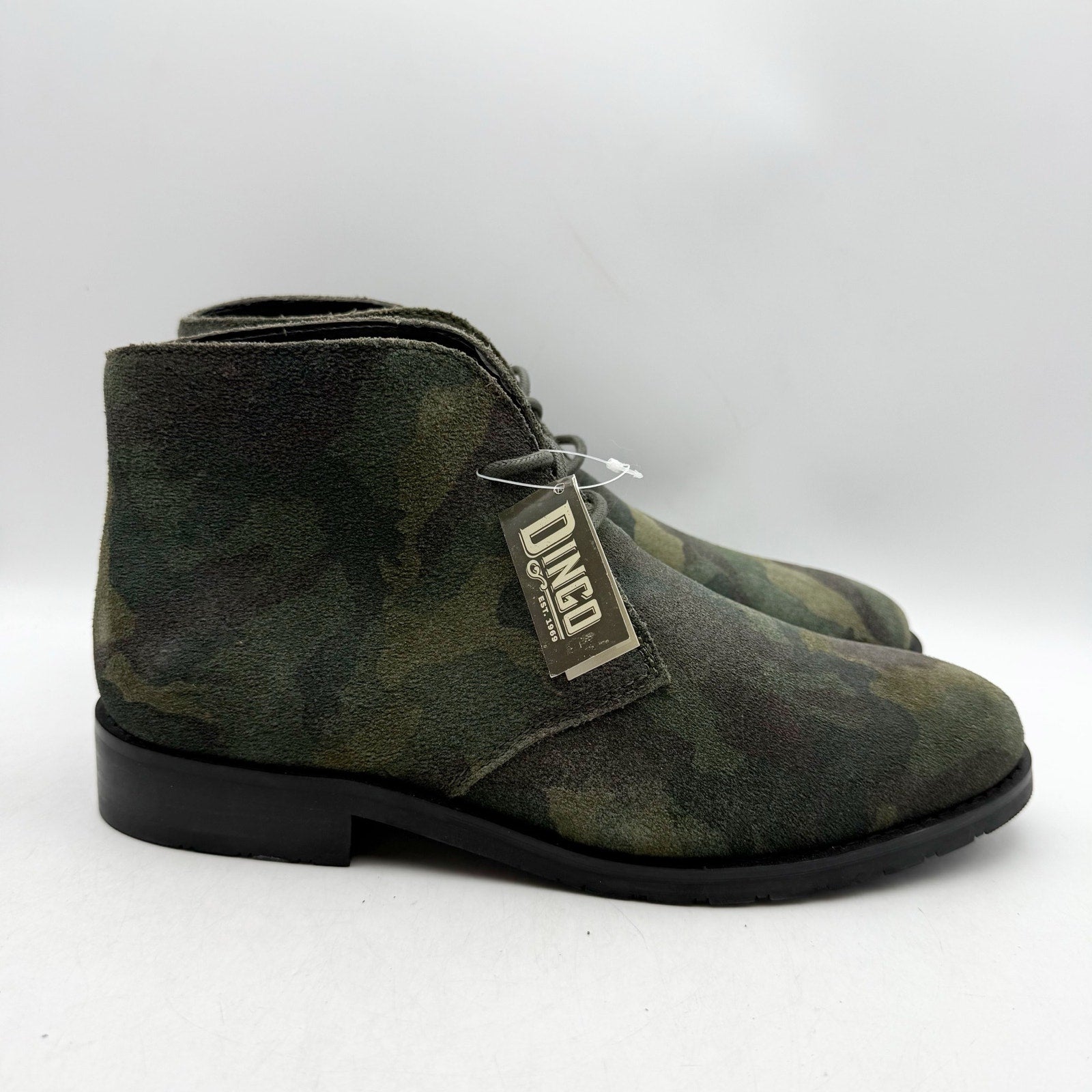 Dingo Mens Opie Lace up Ankle Boots US 8 D Green Camo Leather NWOB