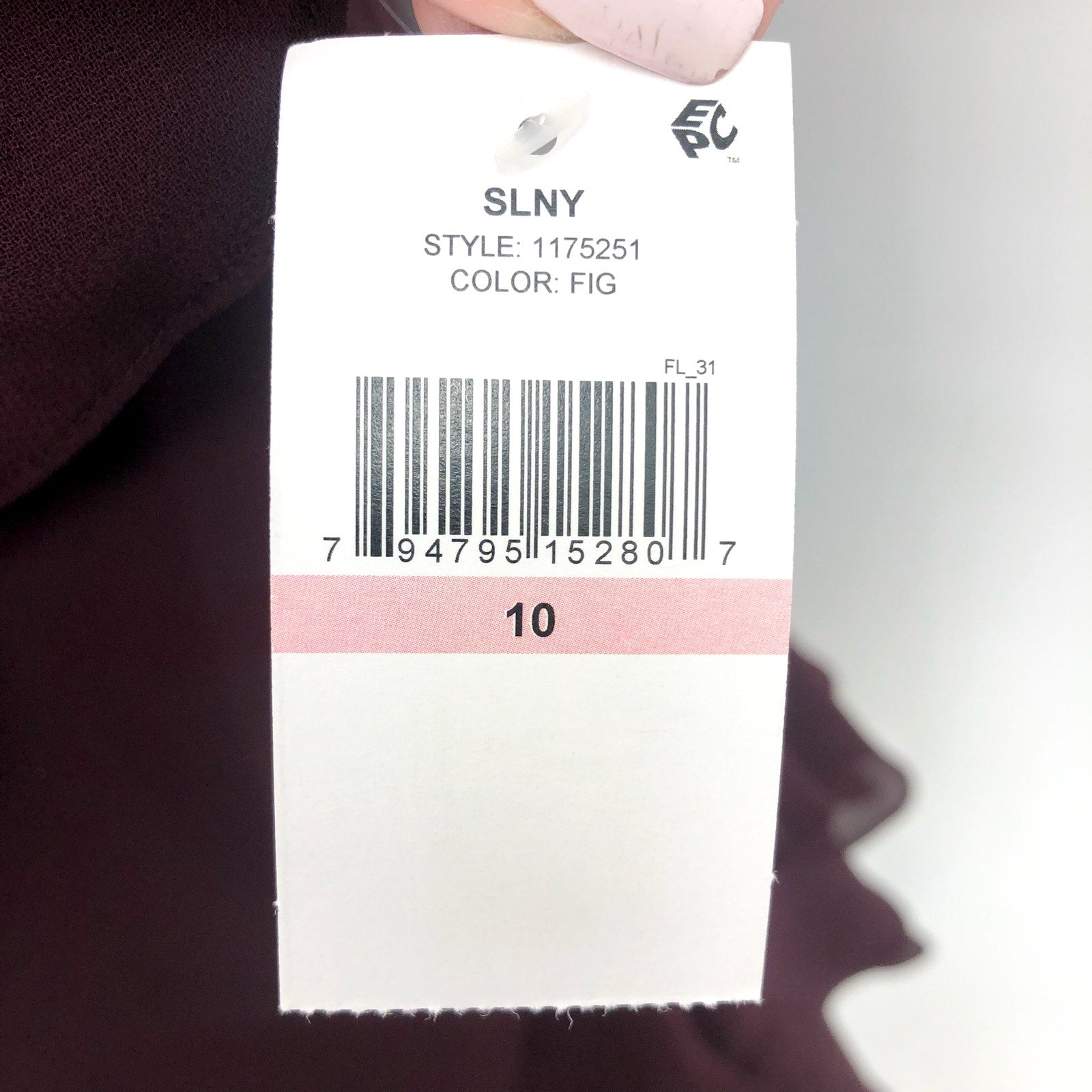 SLNY Tiered V Neck Capelet Dress Size 10 Dark Purple Fig Chiffon NWT