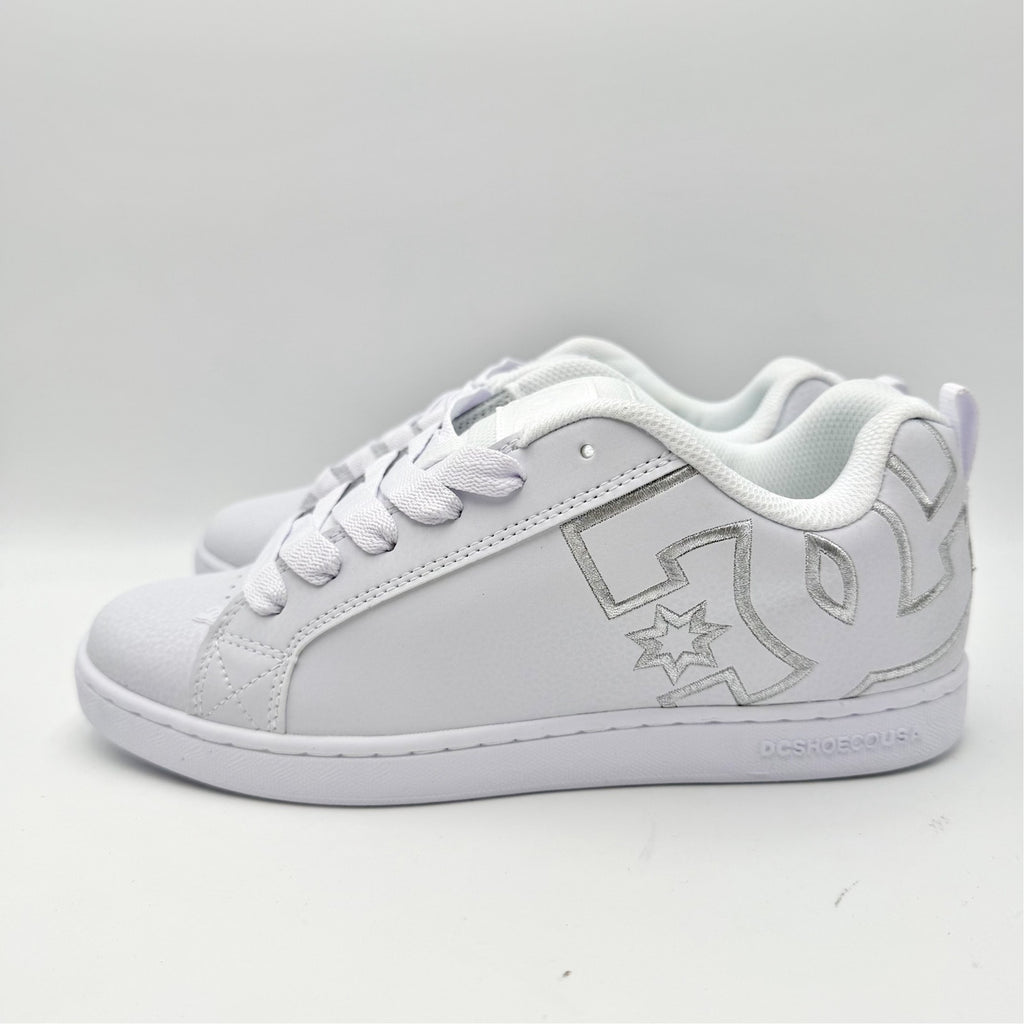 DC Womens Court Graffik Skate Sneakers Size 8 EU 39 White Leather NWOB