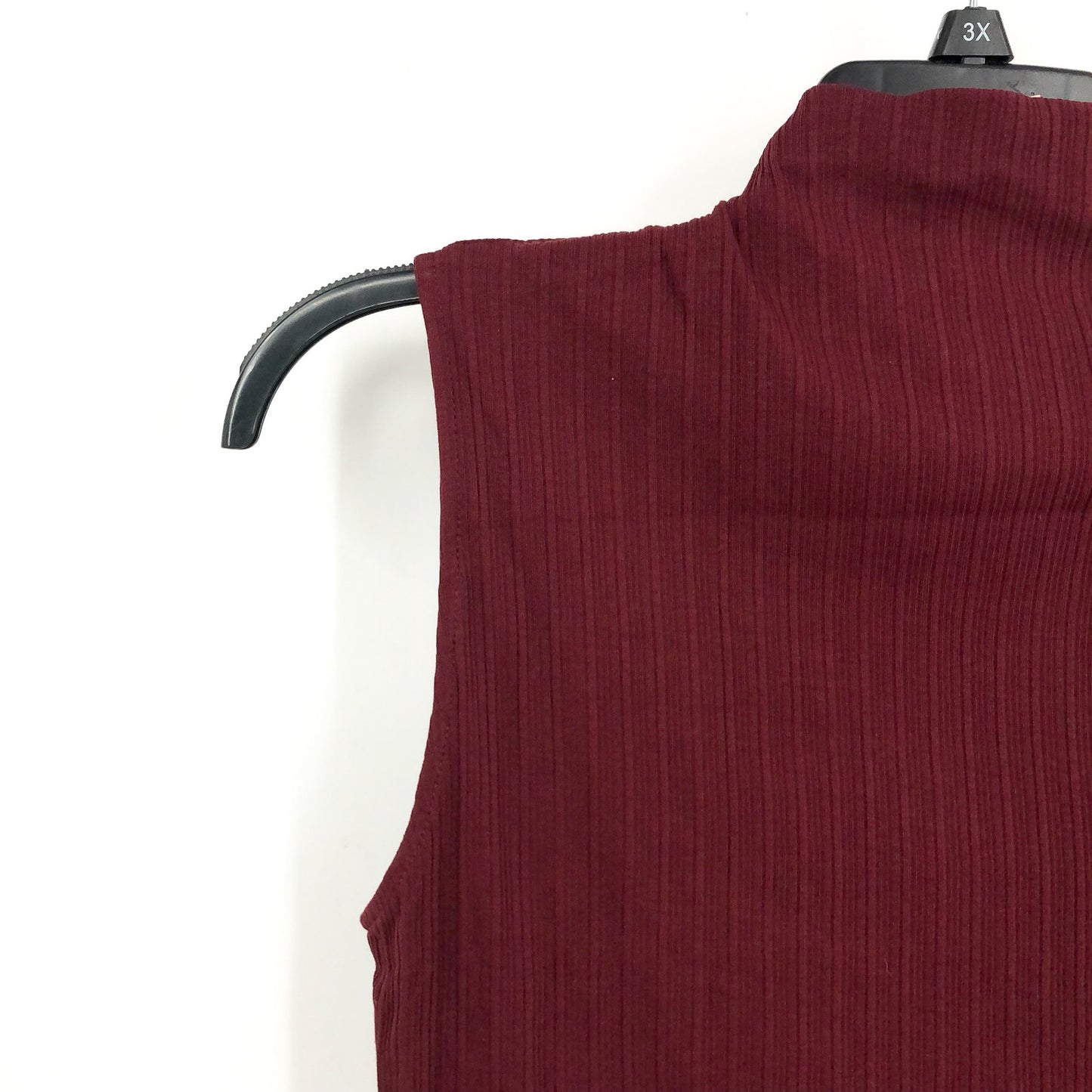 MADEWELL Womens Ribbed Mockneck Tank Top Medium Red Cabernet NT679 NWT