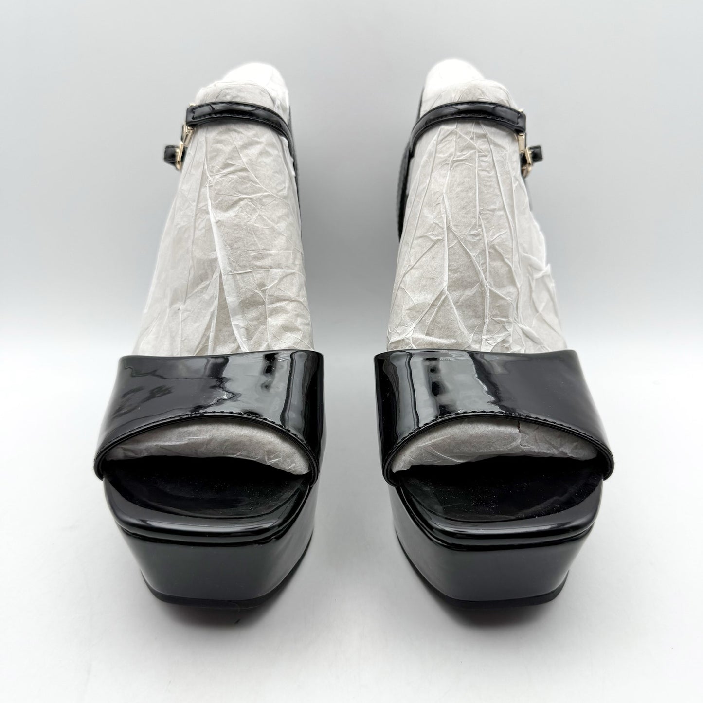 Guess Womens Zione Wedge Sandals US 7.5 M EU 38 Vegan Leather NIB