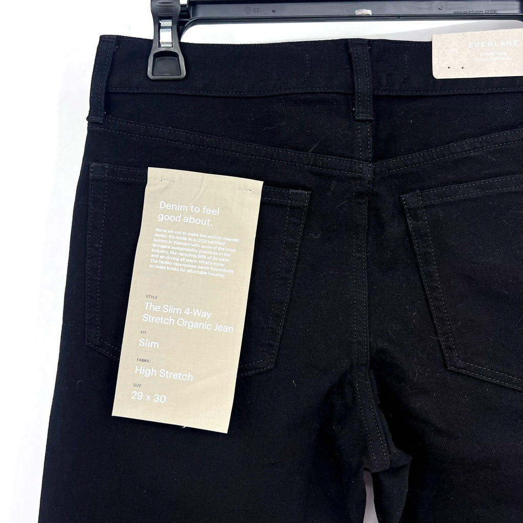 EVERLANE Men's Slim 4-Way Stretch Jeans 29x30 Black Uniform Organic Cotton NWT
