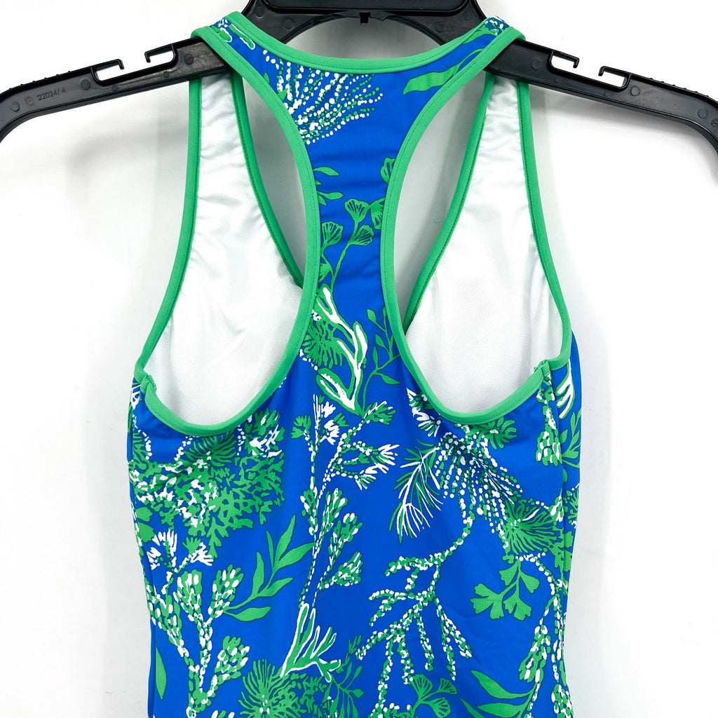 LILLY PULITZER Kailanie One Piece Swimsuit Size 0 Briny Blue A Bit Salty NWOT