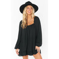 SHOW ME YOUR MUMU Women's Briar Mini Dress Medium Black Ruffle Long Sleeve NWT