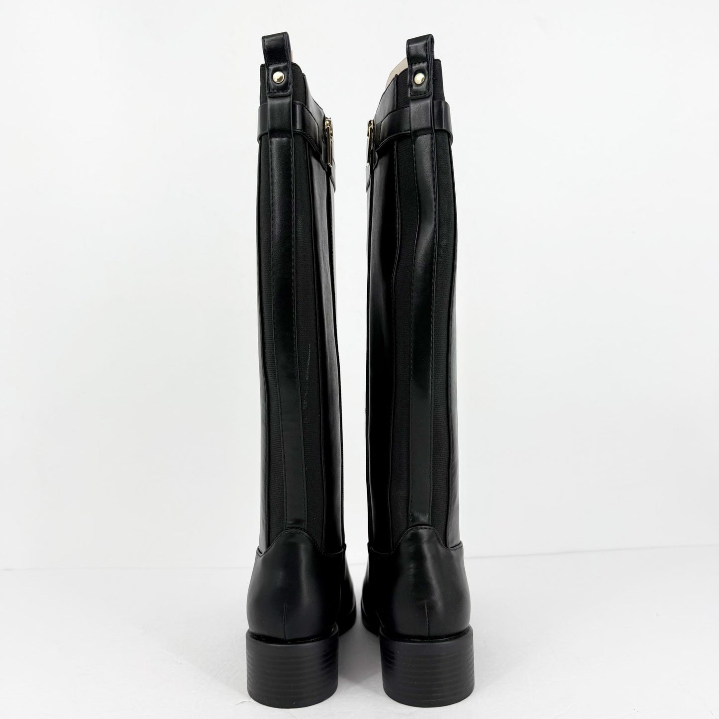 Tommy Hilfiger Womens Iviann Boots Size 6M Black Faux Leather Knee High