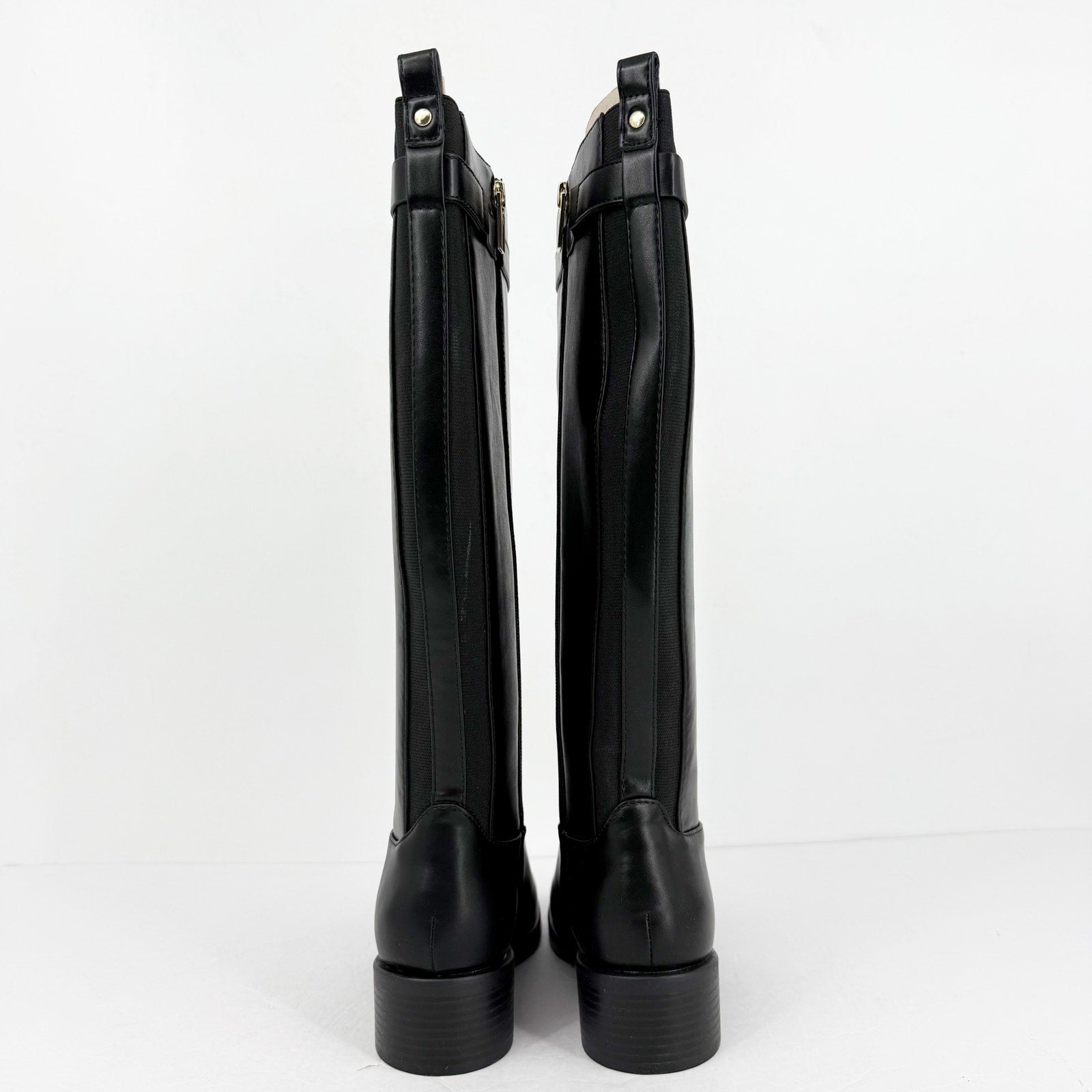 Tommy Hilfiger Womens Iviann Boots Size 6M Black Faux Leather Knee High