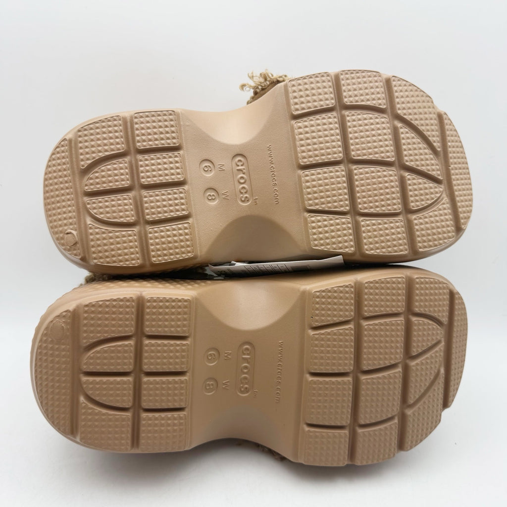 Crocs Platform Chunky Stomp Clogs Womens 8 Mens 6 Brown Sepia Bear NWT
