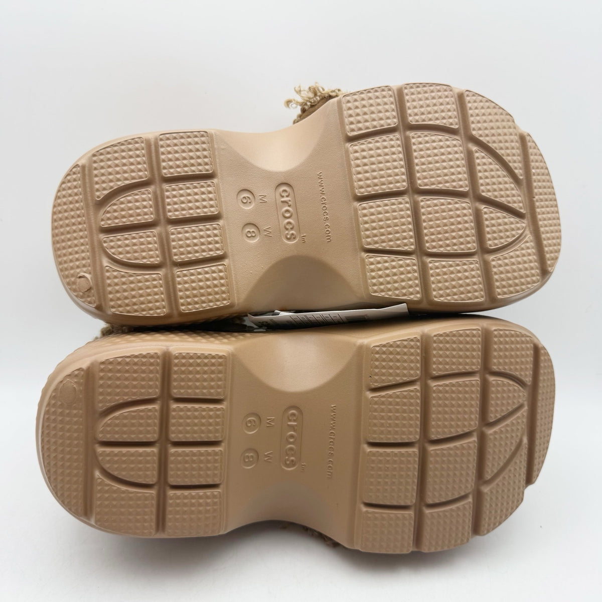Crocs Platform Chunky Stomp Clogs Womens 8 Mens 6 Brown Sepia Bear NWT