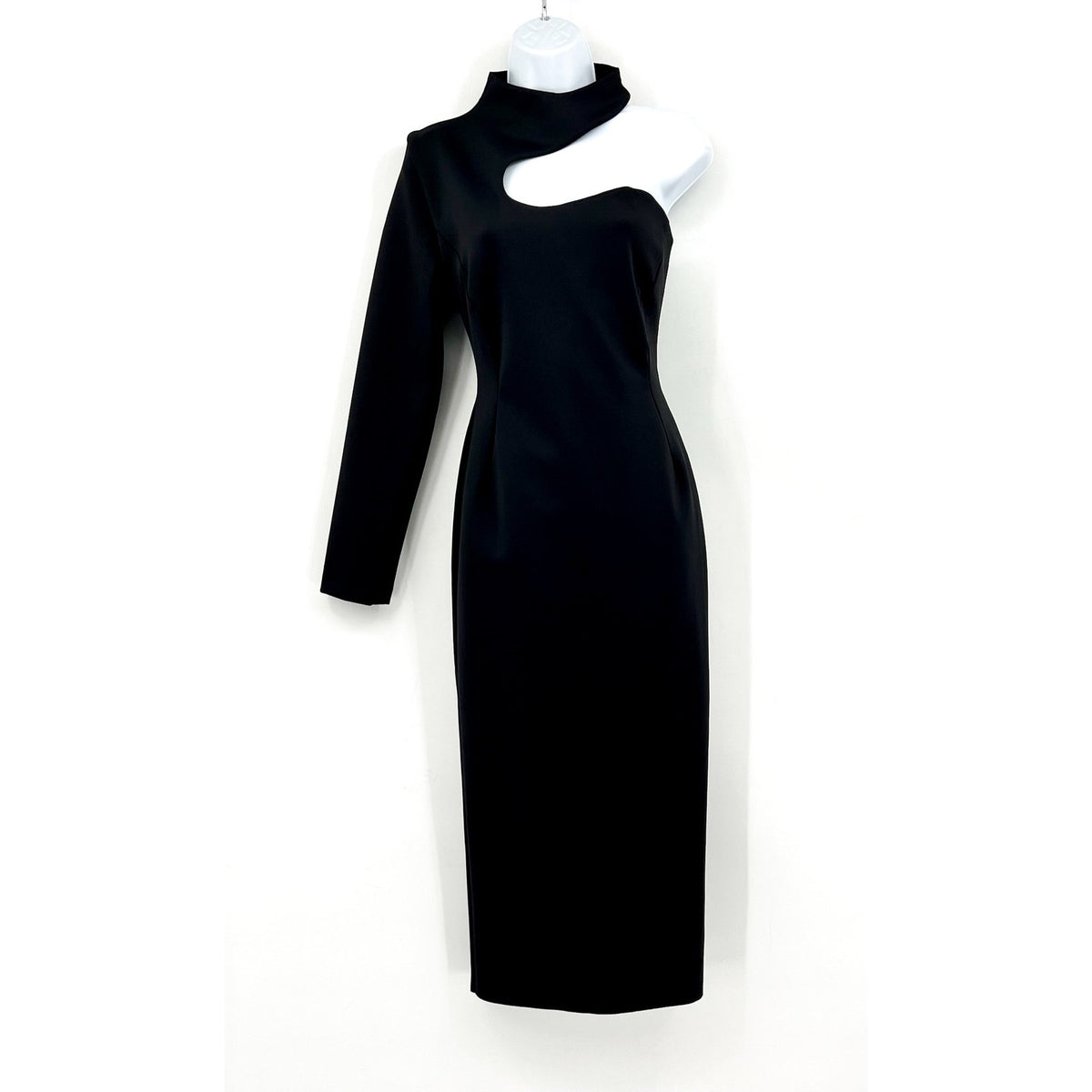 MOTHER OF ALL Women's Sydney Midi Dress Medium Black Cut Out Long Sleeve NWT