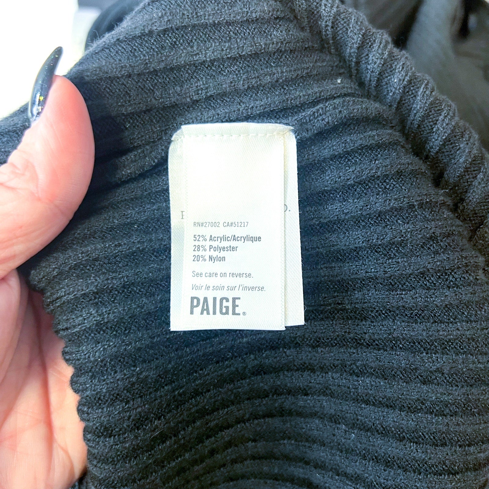 Paige Womens Celie Night Out Sweater Dress XL Black Blouson Sleeves NWOT
